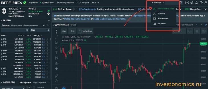 Как пополнить счёт на Bitfinex